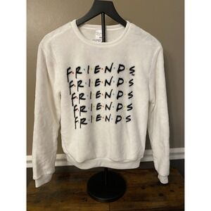 Friends TV Show Series Fuzzy Soft White Crewneck Sweatshirt X-Small